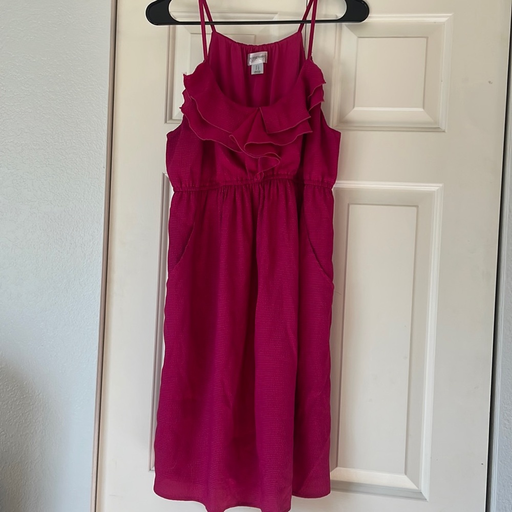Motherhood Maternity Pink Ruffel Sundress. Size L.